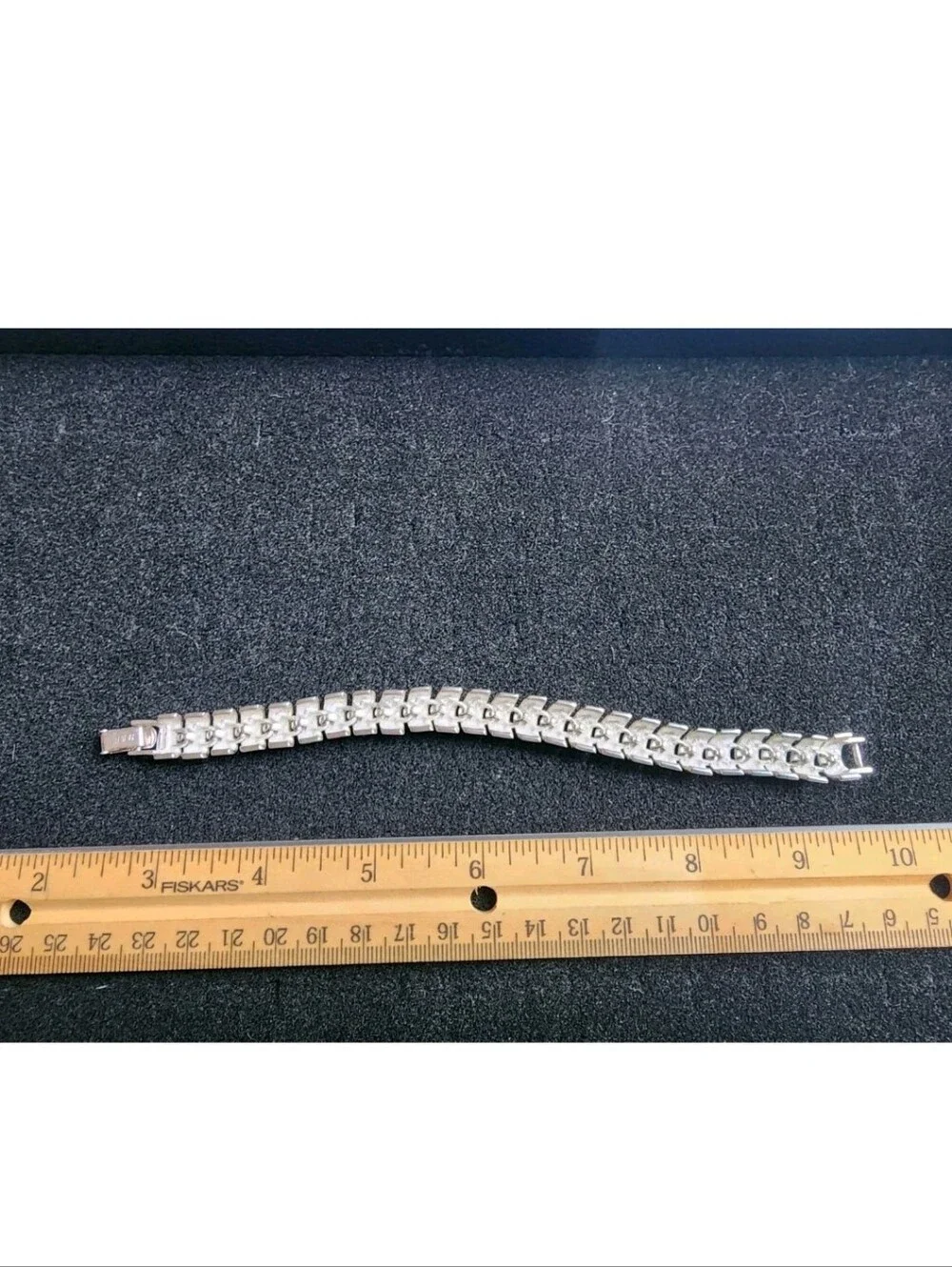 Vintage Napier Costume Jewelry Bracelet Snake Panels Used Silvertone Fashion